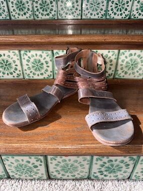 Bed Stu Artemis leather gladiator zip sandal size 10